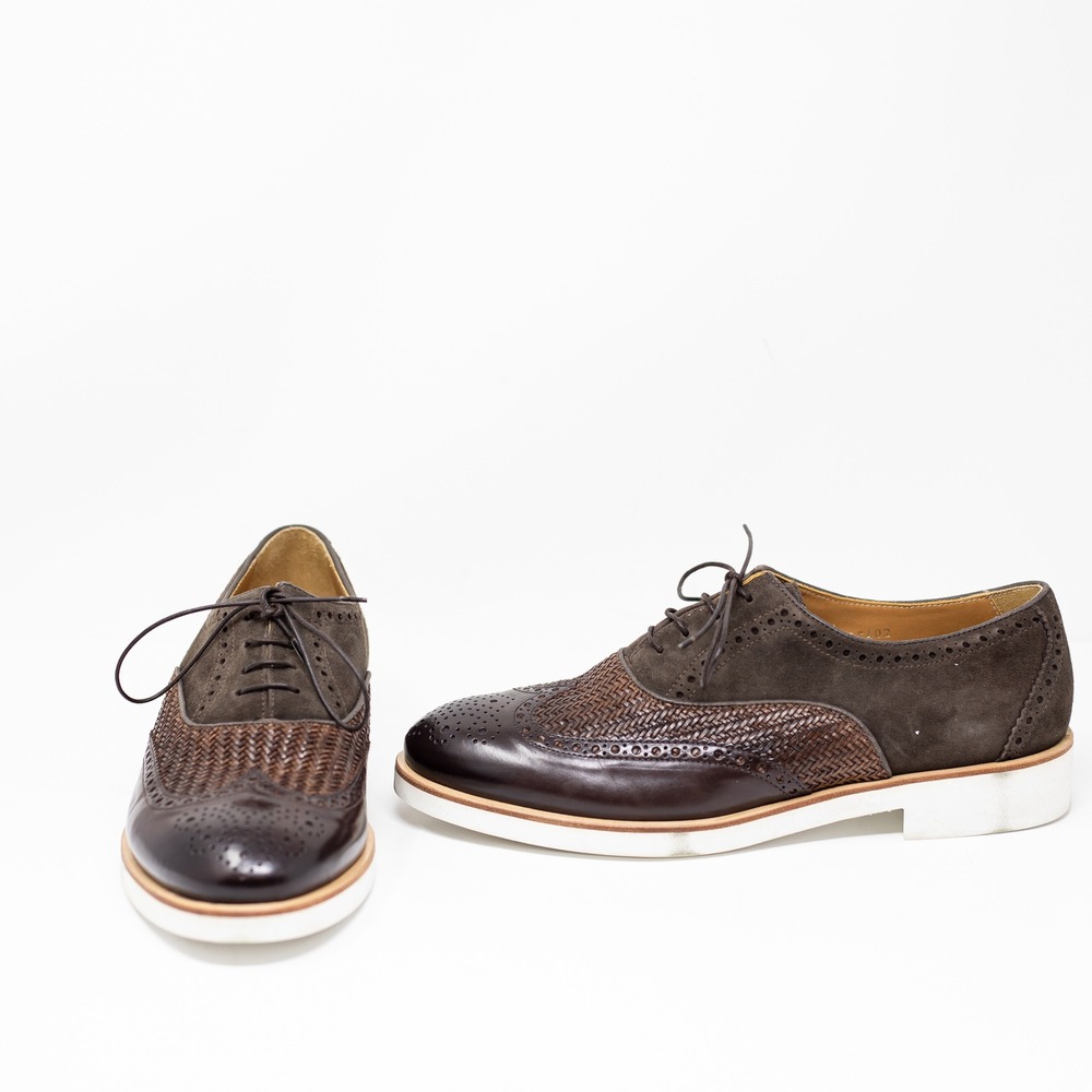 NEW Giorgio Armani Men's Genuine Leather Low Top Oxford Shoes Brown 8M